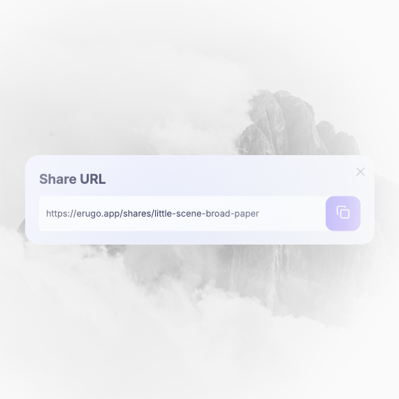 Share URL dialog showing human-readable link